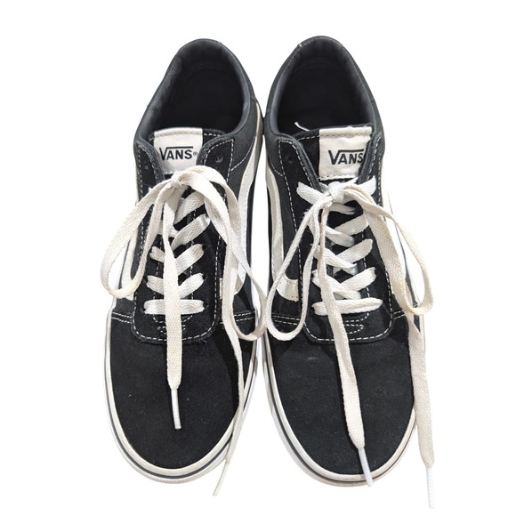 Vans Ward Low Top Sneakers Black White Suede Canvas Womens 8.5 500714 Old Skool - Picture 2 of 9